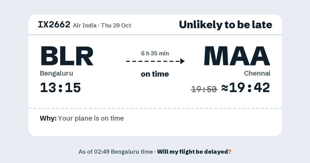 Link preview: IX2662 lands about 19:42