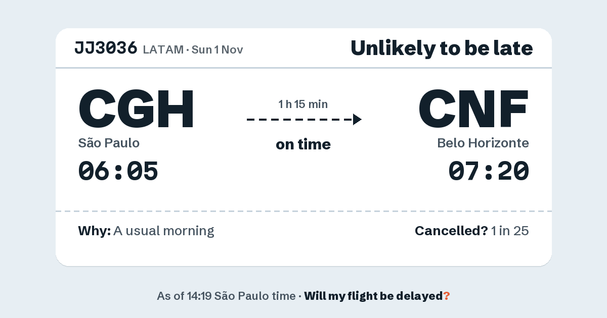 Link preview: JJ3036 lands about 07:16