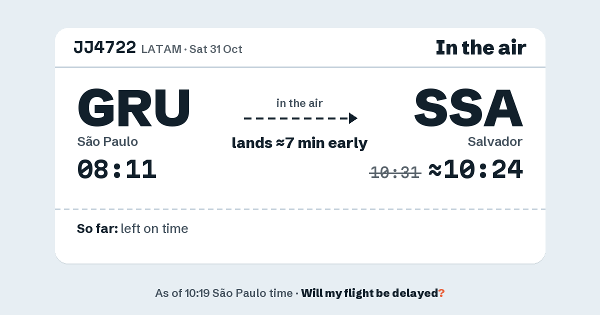 Link preview: JJ4722 lands about 10:24