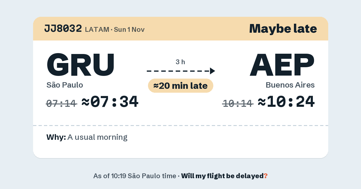 Link preview: JJ8032 lands about 10:25