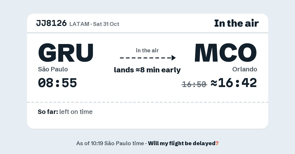Link preview: JJ8126 lands about 16:42