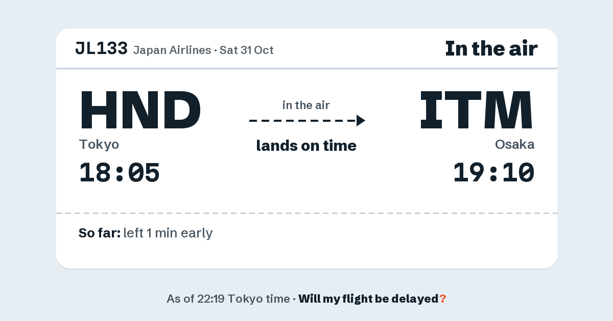 Link preview: JL133 lands about 19:06