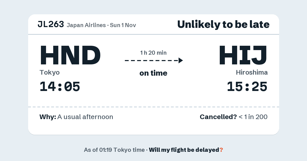 Link preview: JL263 lands about 15:27