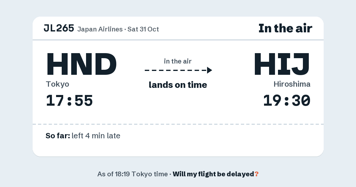 Link preview: JL265 lands about 19:28