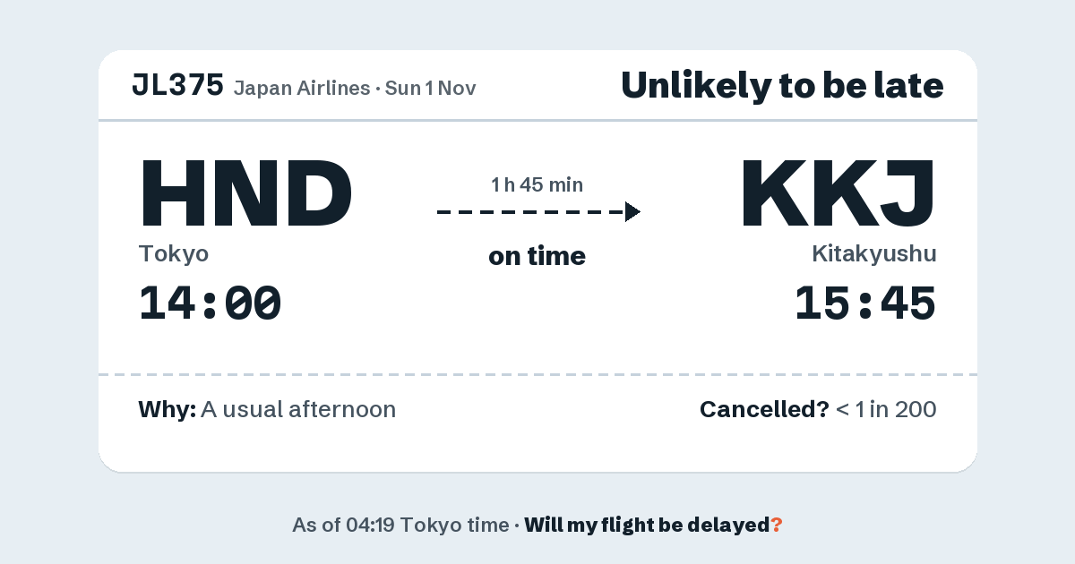 Link preview: JL375 lands about 15:45