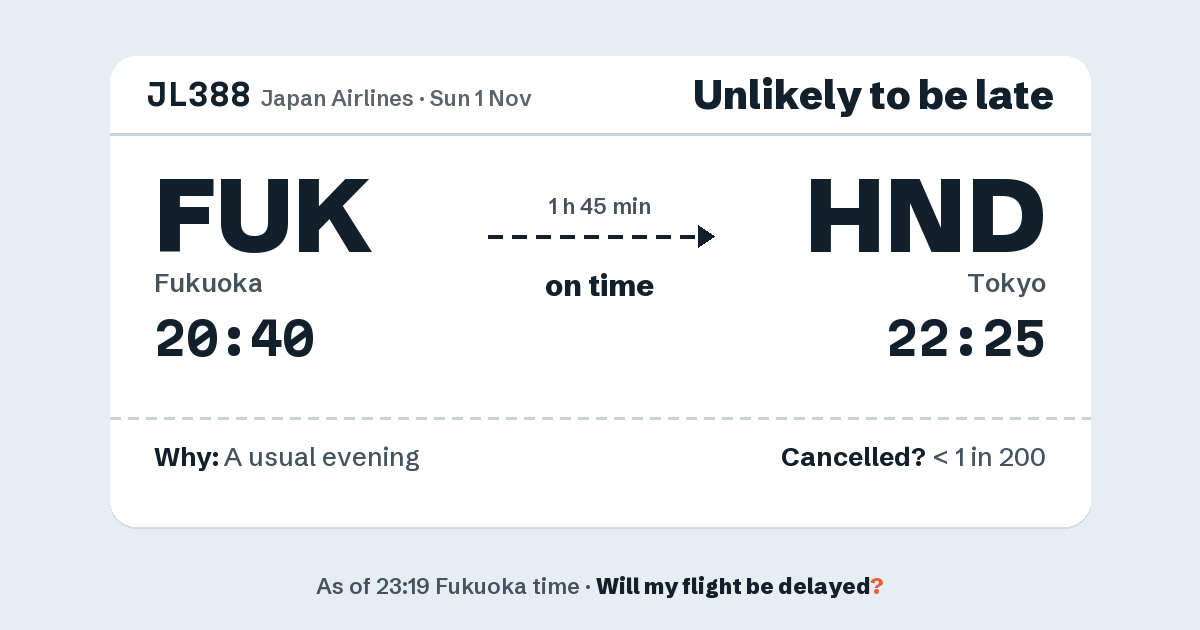 Link preview: JL388 lands about 22:28