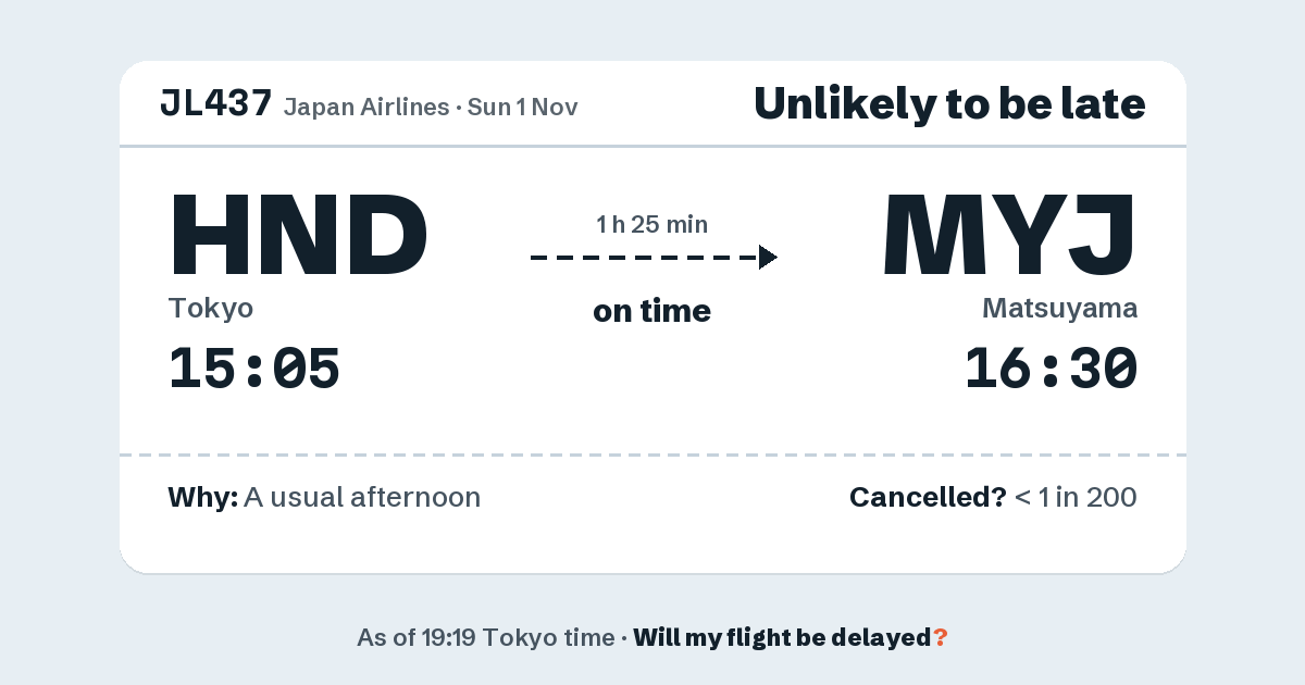 Link preview: JL437 lands about 16:30
