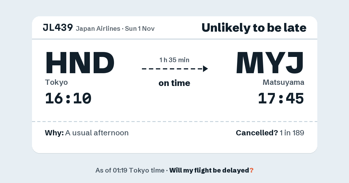 Link preview: JL439 lands about 17:48