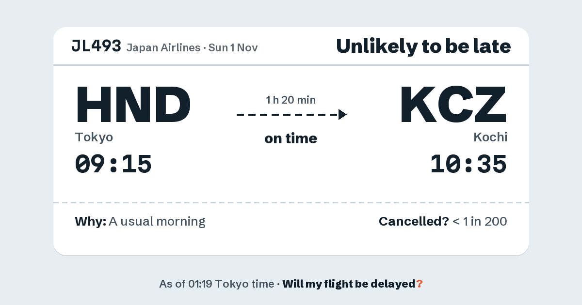 Link preview: JL493 lands about 10:32