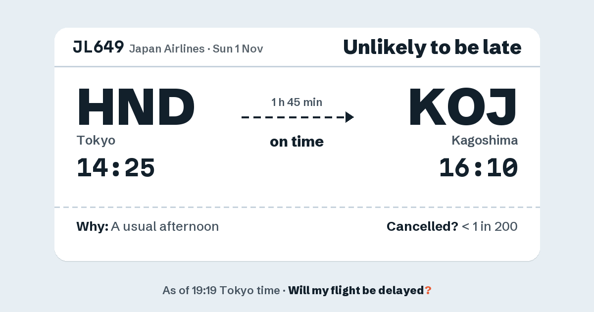 Link preview: JL649 lands about 16:11