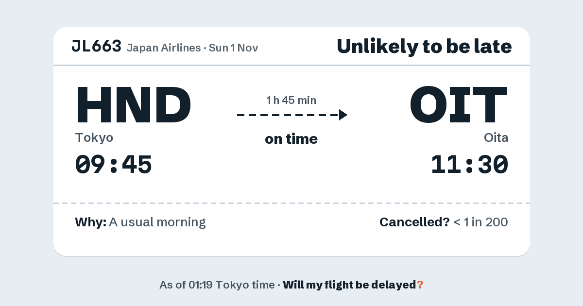 Link preview: JL663 lands about 11:28