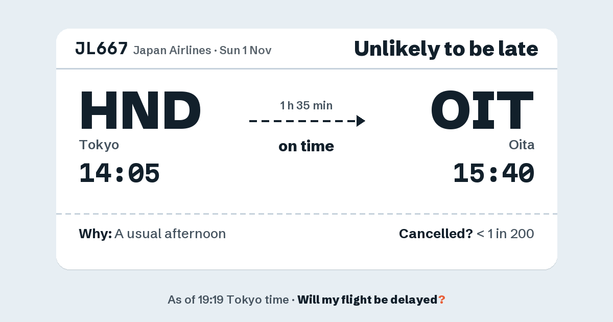 Link preview: JL667 lands about 15:39