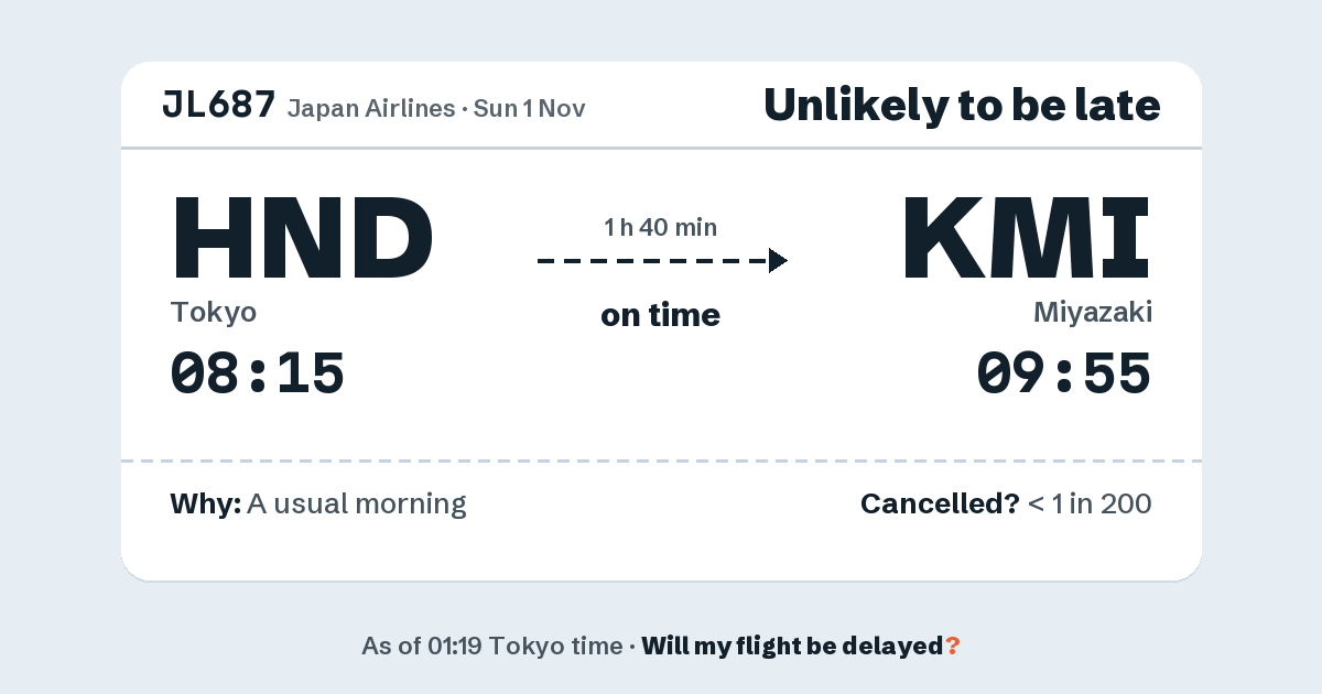 Link preview: JL687 lands about 09:56