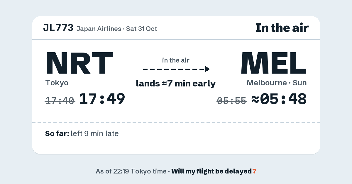 Link preview: JL773 lands about 05:48