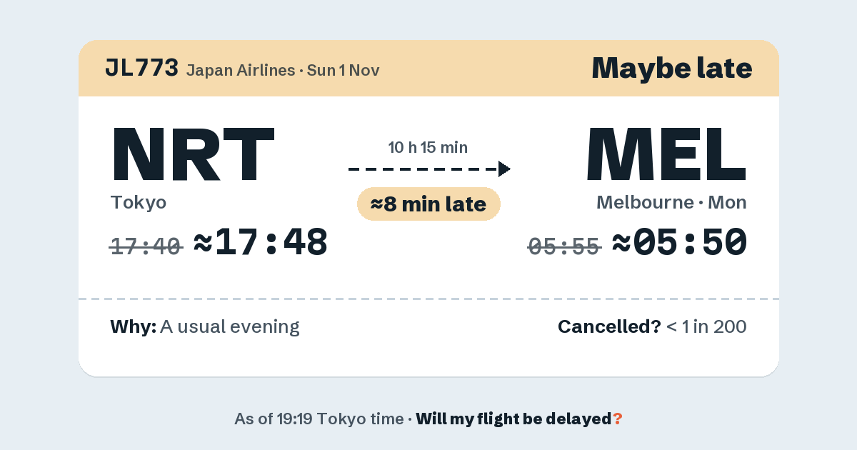 Link preview: JL773 lands about 05:50