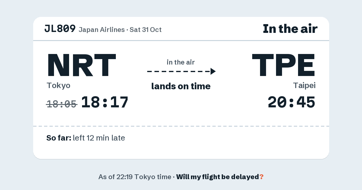Link preview: JL809 lands about 20:41