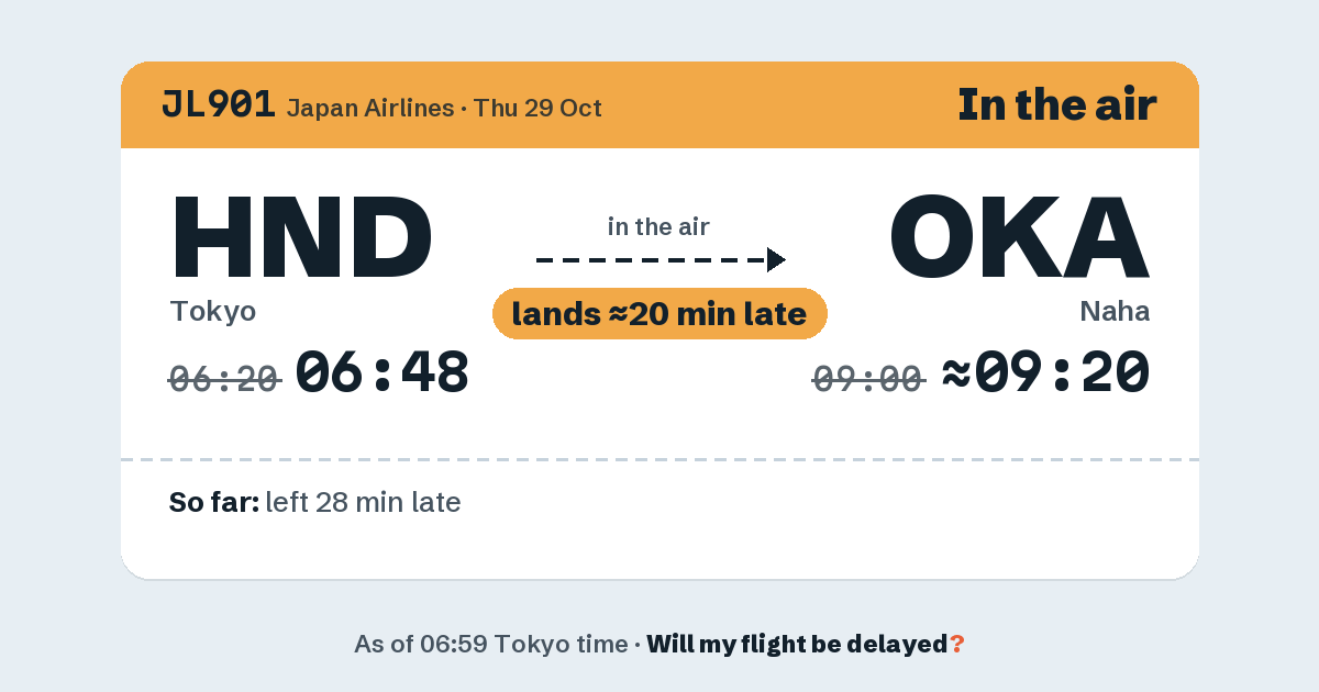 Link preview: JL901 lands about 09:19
