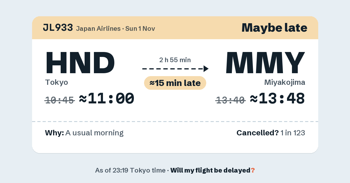 Link preview: JL933 lands about 13:48