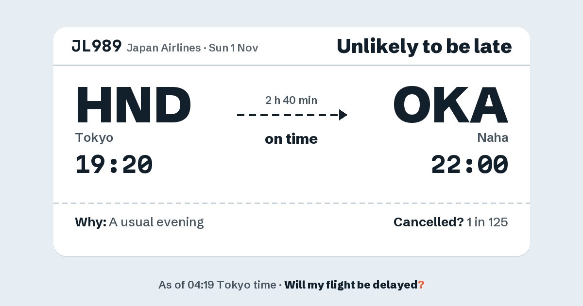 Link preview: JL989 lands about 21:59