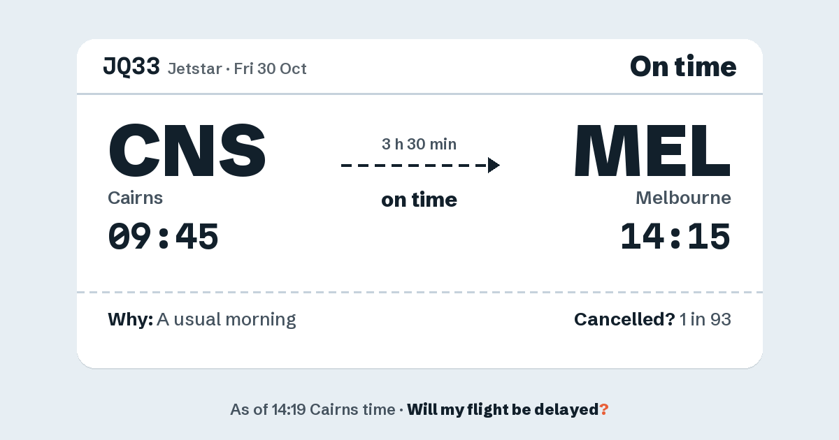 Link preview: JQ33 lands about 14:11