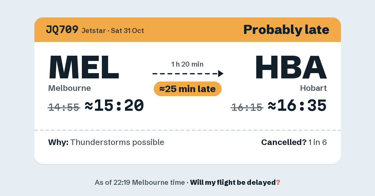 Link preview: JQ709 lands about 16:37