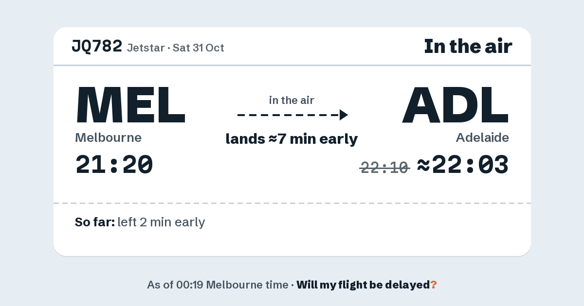 Link preview: JQ782 lands about 22:03