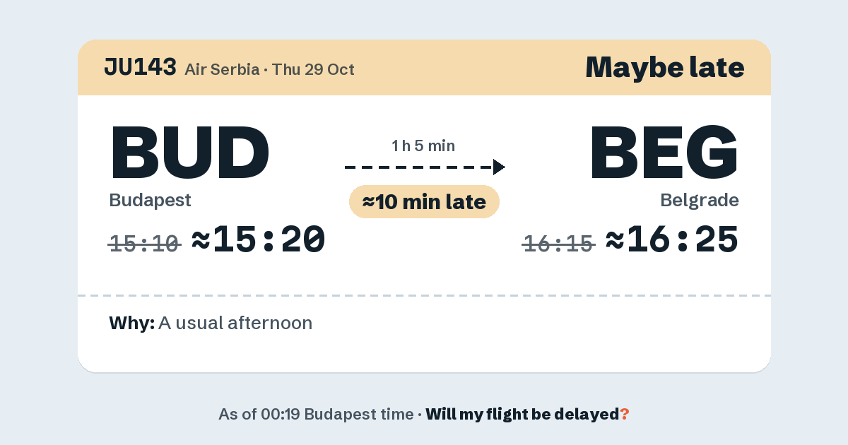 Link preview: JU143 lands about 16:27