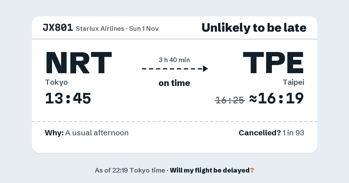 Link preview: JX801 lands about 16:19