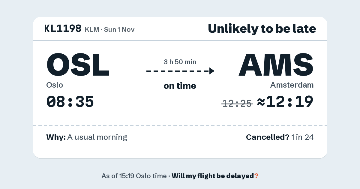 Link preview: KL1198 lands about 12:19