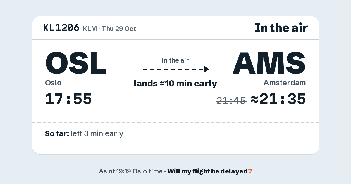 Link preview: KL1206 lands about 21:35