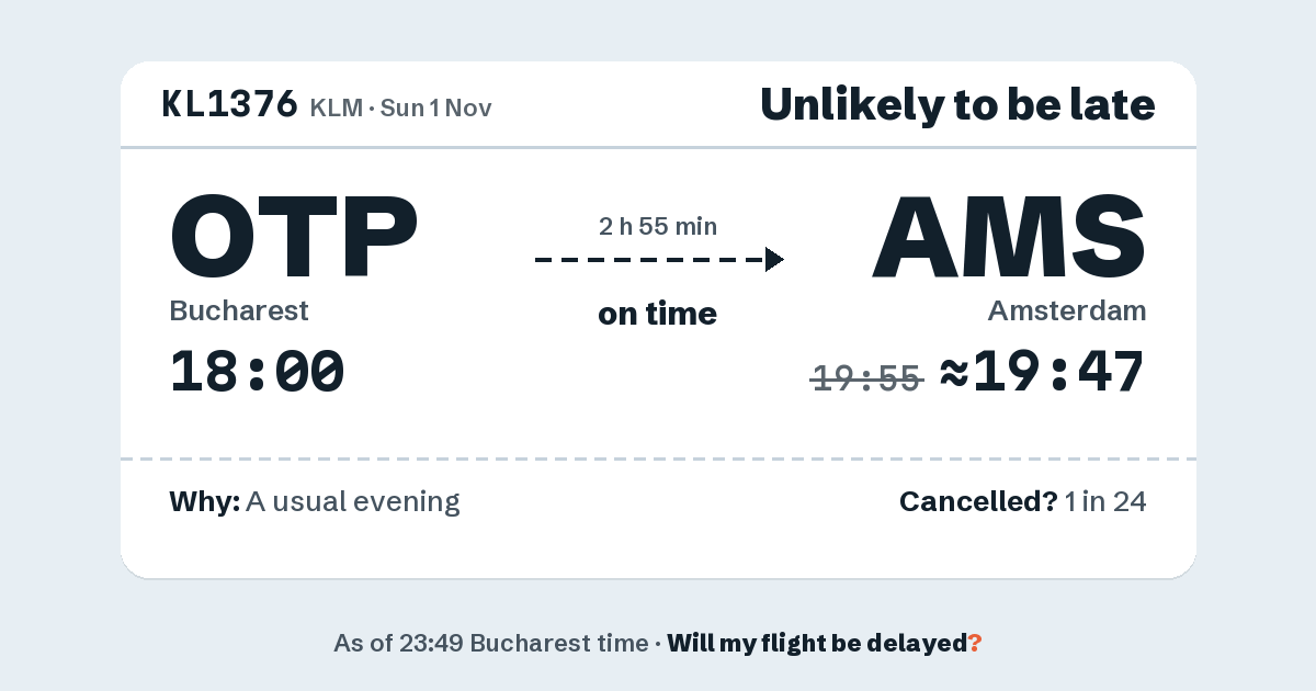 Link preview: KL1376 lands about 19:47