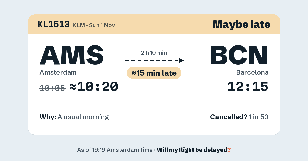 Link preview: KL1513 lands about 12:18