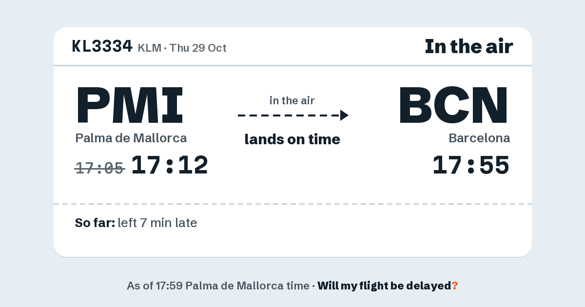 Link preview: KL3334 lands about 17:58