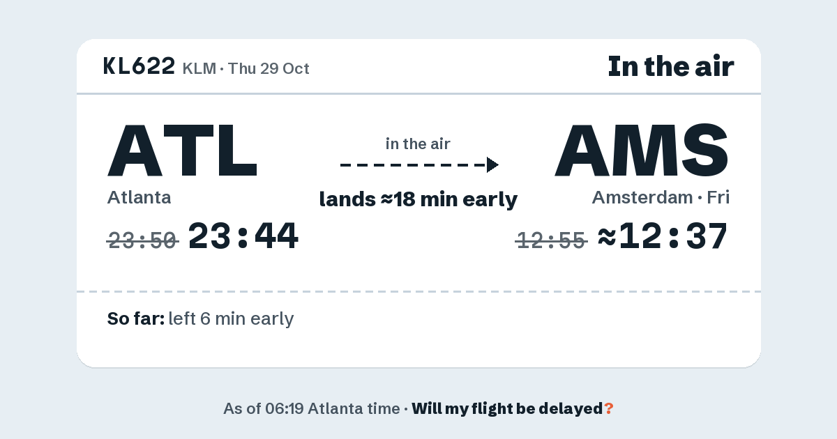 Link preview: KL622 lands about 12:37