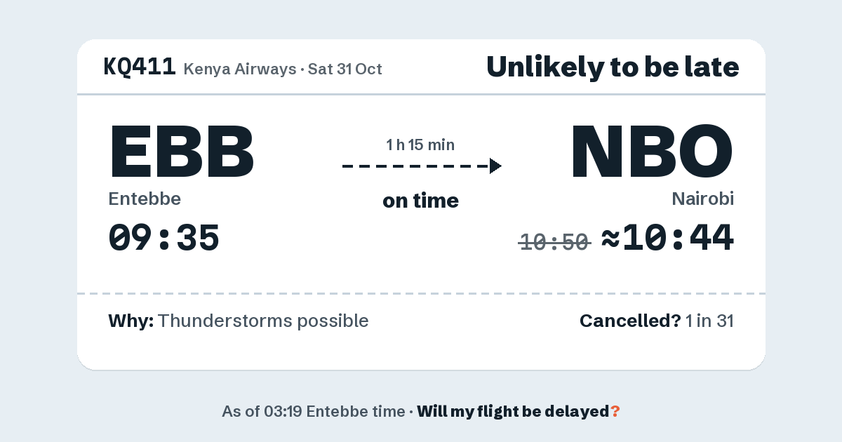 Link preview: KQ411 lands about 10:44