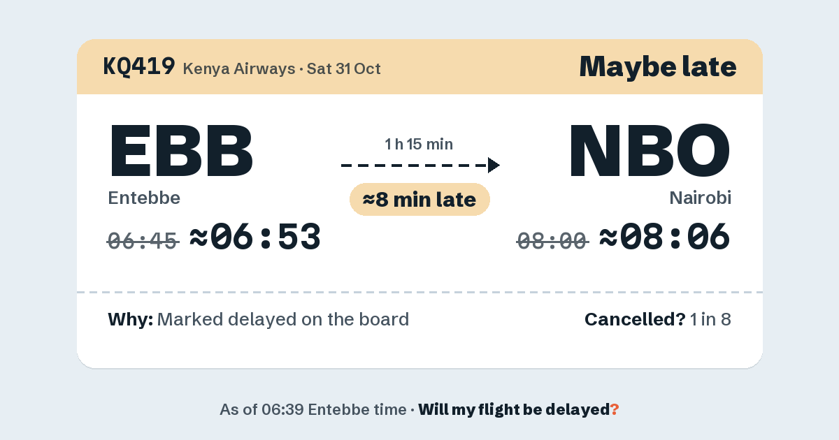 Link preview: KQ419 lands about 08:06