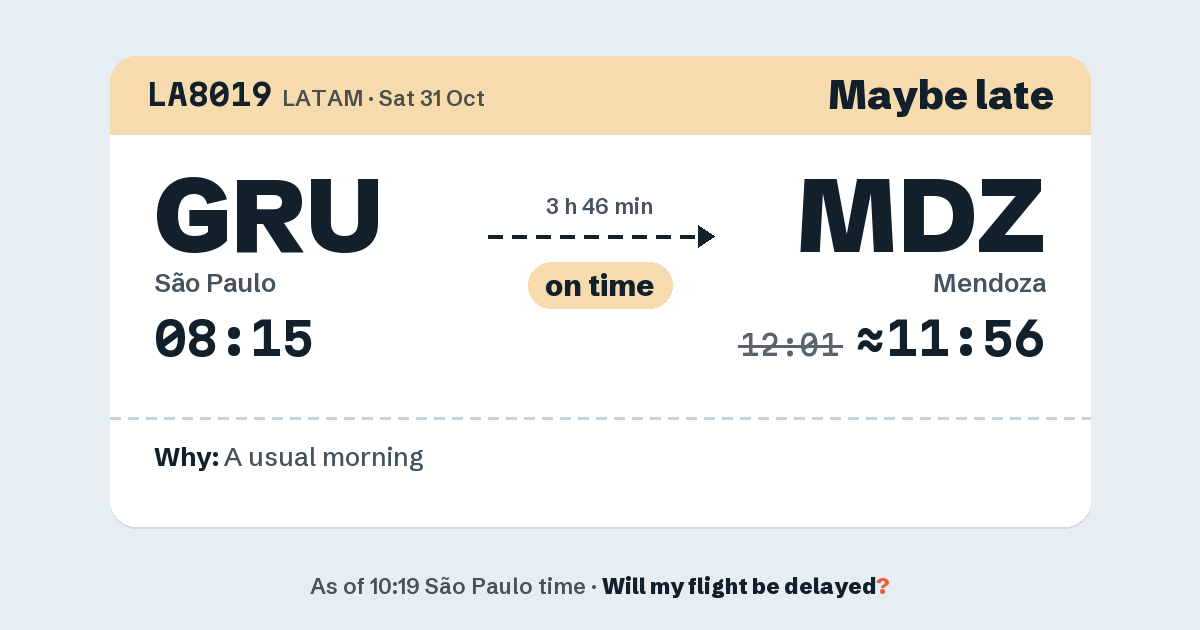 Link preview: LA8019 lands about 11:56