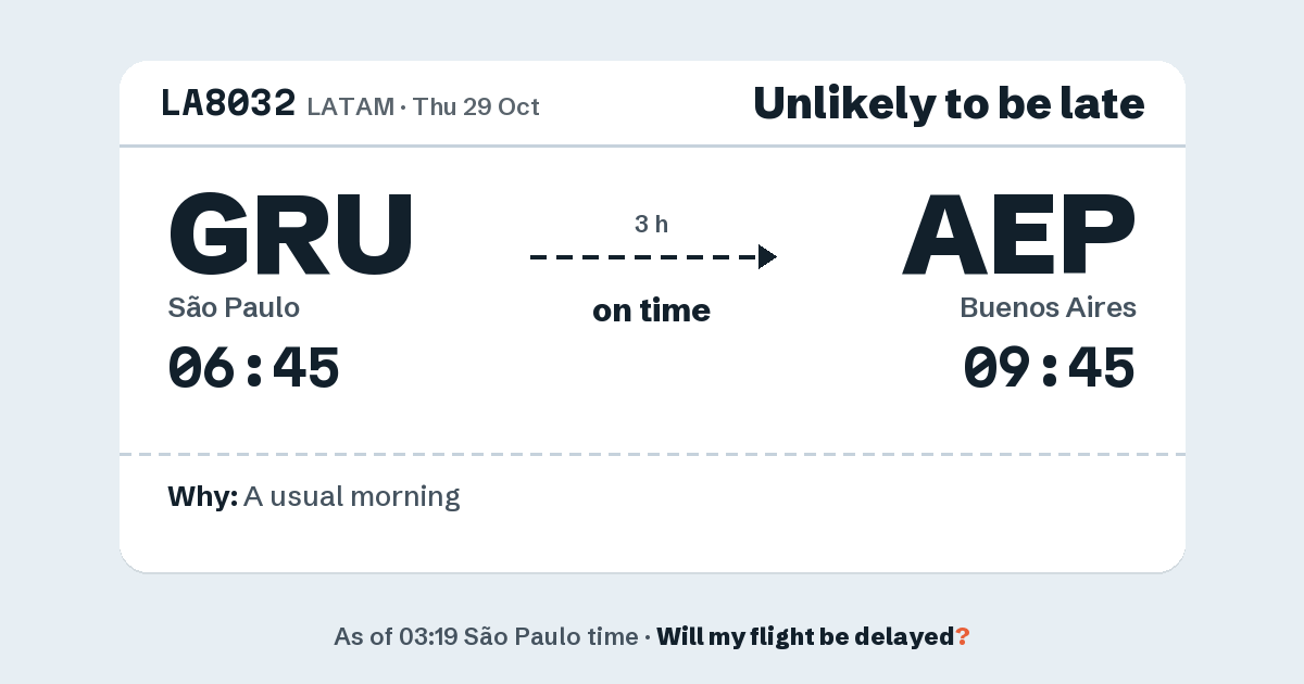 Link preview: LA8032 lands about 09:43