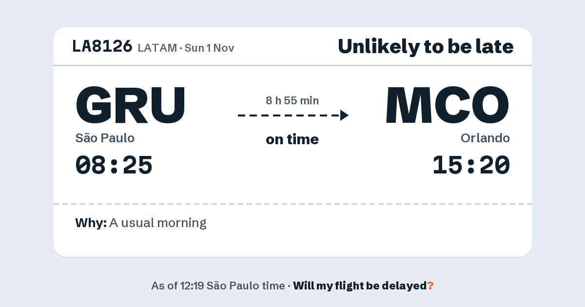 Link preview: LA8126 lands about 15:17