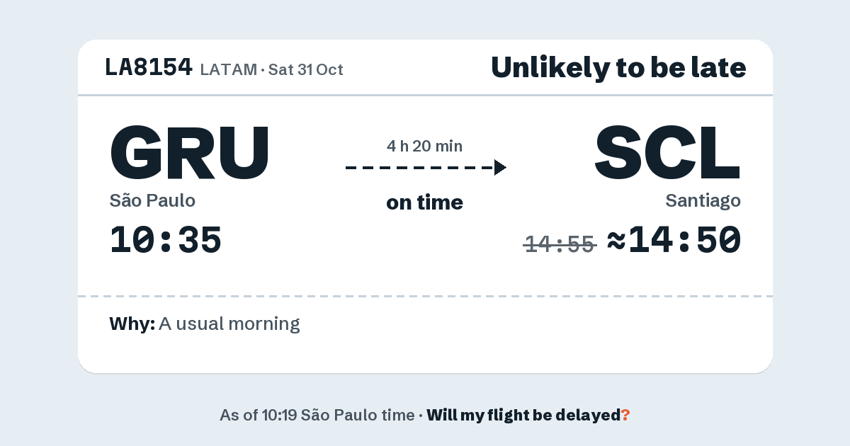 Link preview: LA8154 lands about 14:50