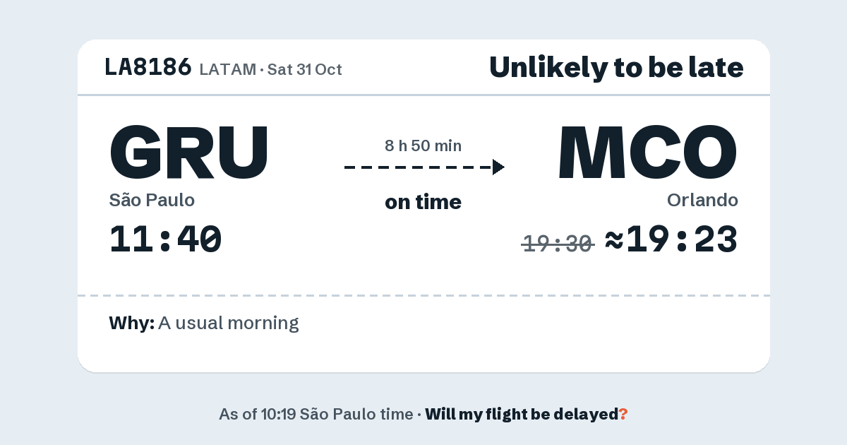 Link preview: LA8186 lands about 19:23