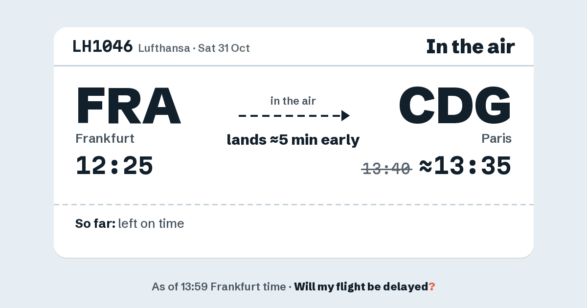 Link preview: LH1046 lands about 13:35