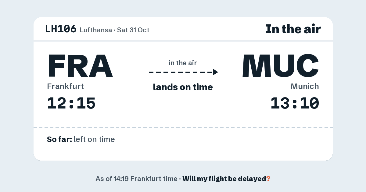 Link preview: LH106 lands about 13:08