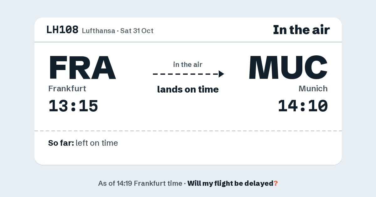 Link preview: LH108 lands about 14:08