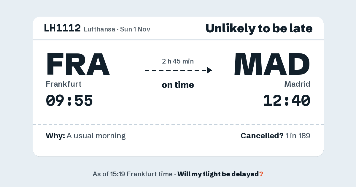 Link preview: LH1112 lands about 12:36