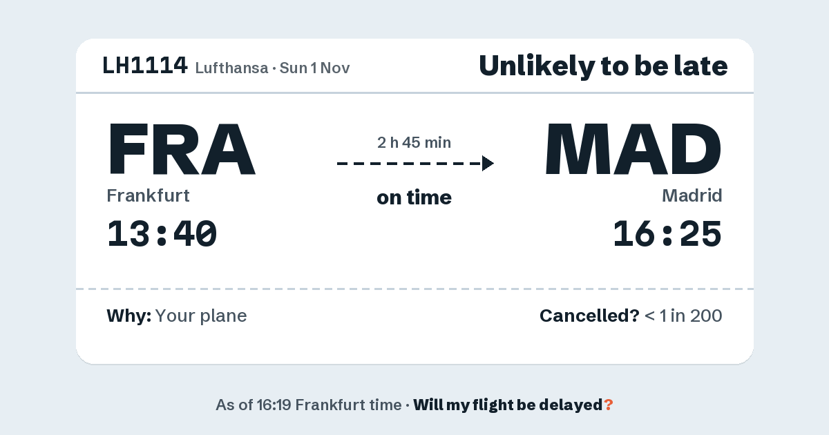 Link preview: LH1114 lands about 16:21