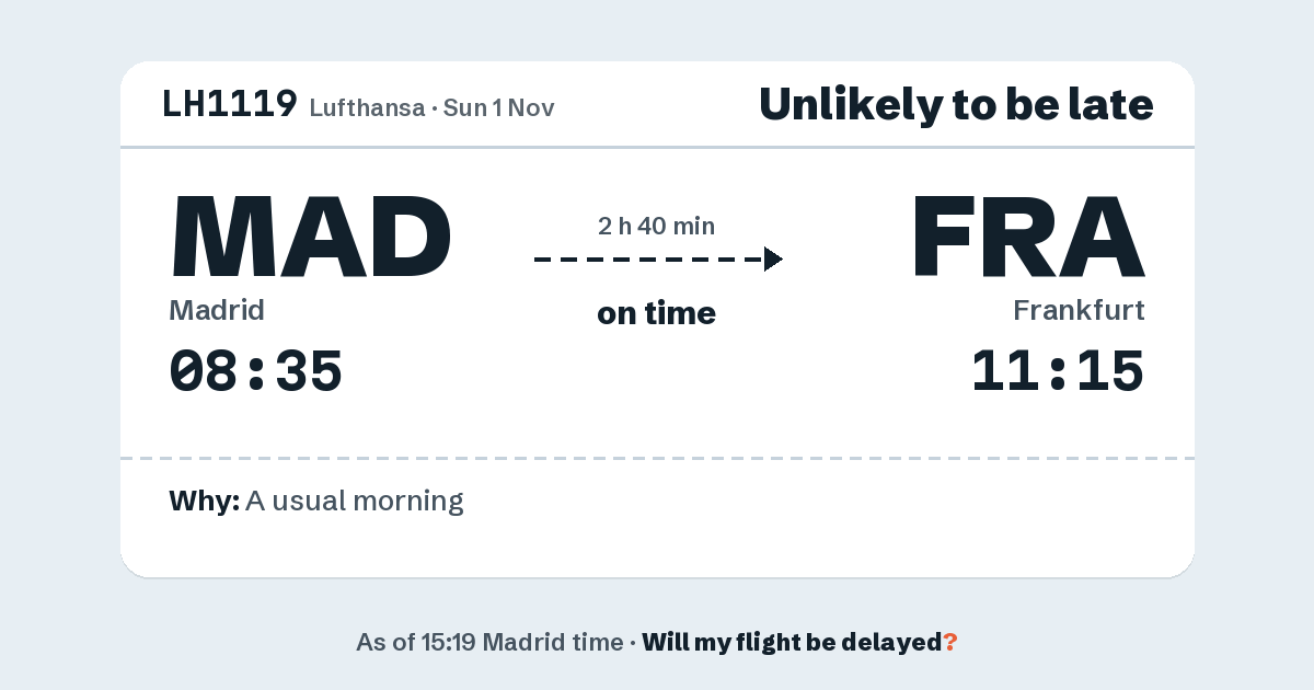 Link preview: LH1119 lands about 11:12