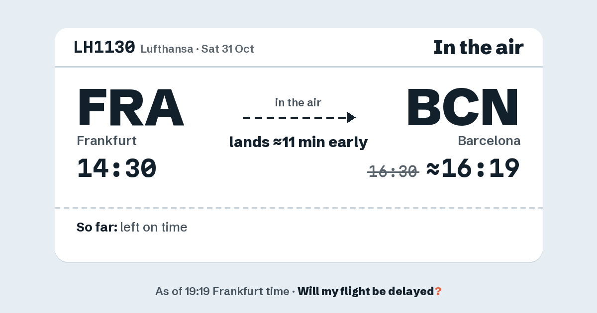 Link preview: LH1130 lands about 16:19