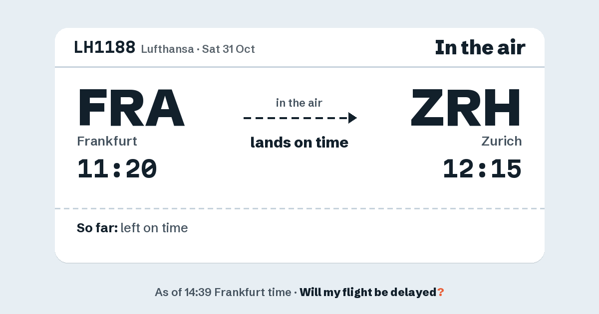 Link preview: LH1188 lands about 12:11