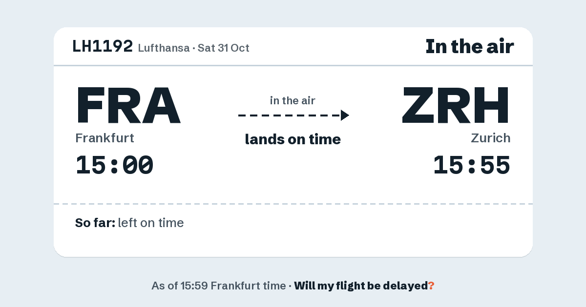 Link preview: LH1192 lands about 15:52